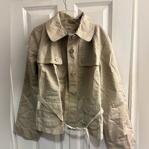 LOFT khaki jacket with belt